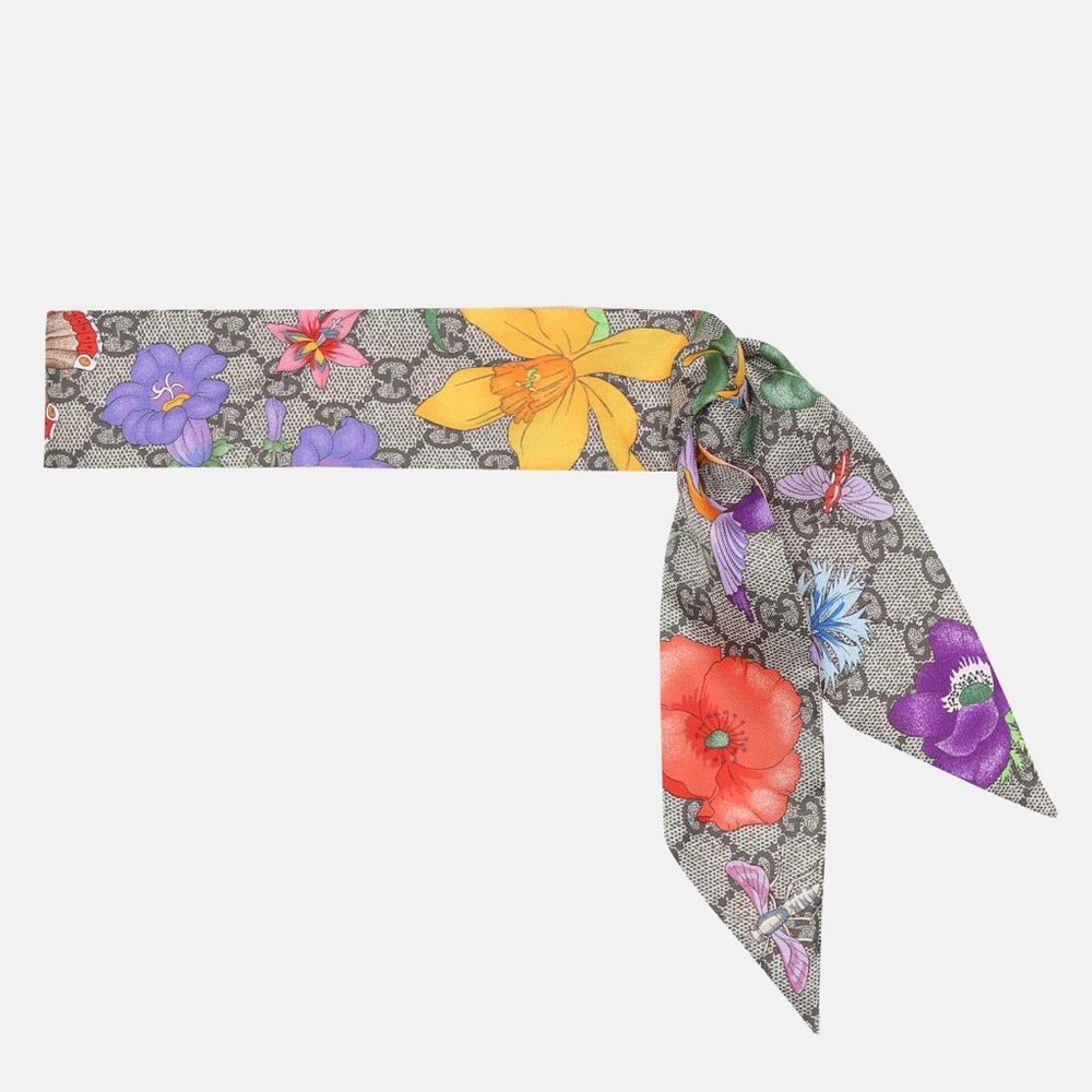 Gucci Multicolor Floral Silk Neck Scarf - Picture 2 of 5